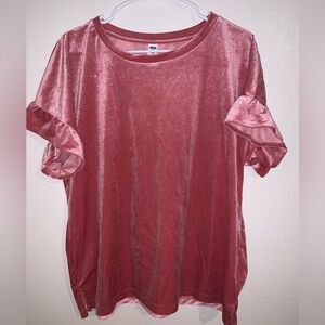 Pink Velvet Glitter Tee